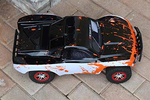 SummitLink Compatible Custom Body Muddy Orange Over White/Black Replacement for 1/10 Scale RC Car or Truck (Truck not Included) SS-WBR-01
