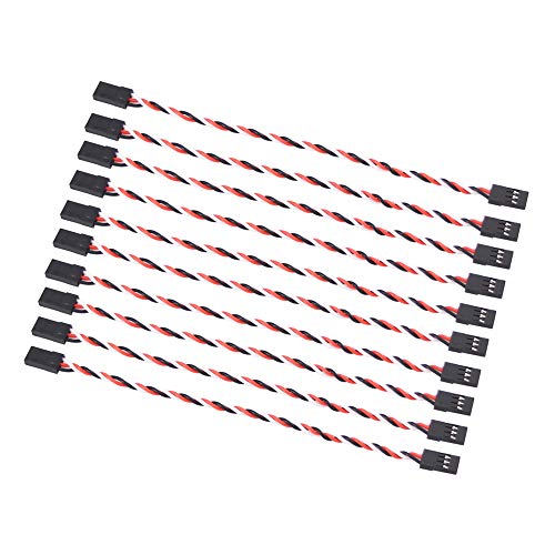 10pcs Servo Extension 30 Cords 26awg Cable 15cm Male to Male Twisted Wire for Futaba JR(C60-10)