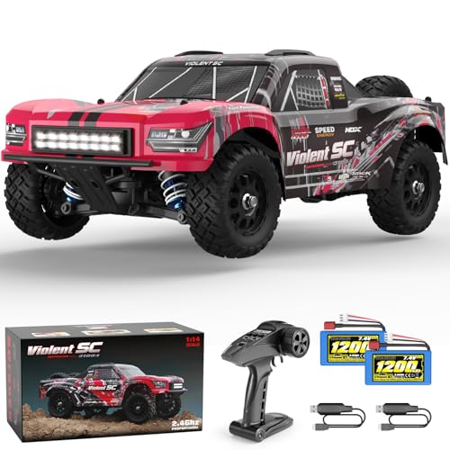 HAIBOXING 3100A 4X4 Off-Road Brushless RC Short-Course Truck, 1:14 Scale Fast RC Car, Max Speed of 42 km/h (or 60 km/h with 3S Battery), 4WD Electric Powered Remote Control Truck for Adults and Boys