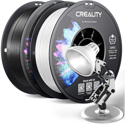 Official Creality PETG 3D Printer Filament 1.75mm 2KG (4.4lbs), Black+White | High Precision Strong Toughness, Odorless Better Flow Moistureproof 3D Printing Ender Filament - color: Petg-2kg Black+white, size: 1.75 mm