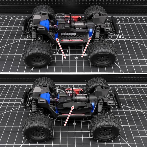 Battery Plate with Strap for Tra-xxas 1:16 Mini Maxx/XRT | Aluminium Mounting Tray 4WD VXL-3S Monster Truck Upgrades (Black) - color: Blue