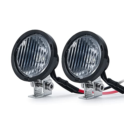 MORLORDY 2Pcs RC Roof Light Headlight Spotlight for 1/10 Scale Axial TRX4 TRX6 SCX10 90046 Redact Gen8 RC Crawler Buggy Truck,Round