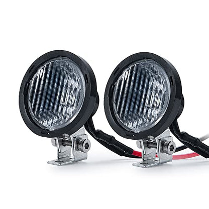 MORLORDY 2Pcs RC Roof Light Headlight Spotlight for 1/10 Scale Axial TRX4 TRX6 SCX10 90046 Redact Gen8 RC Crawler Buggy Truck,Round
