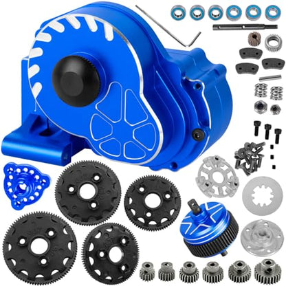 RC Upgrades Part for 1/10 Slash/Rustler/Stampede/Bandit 2WD (VXL) Drag Slash/Bigfoot,Transmission Gearbox & 48P Gear & Slipper Clutch Kit Pressure Plate & Complete Differential,Navy Blue - color: Navy Blue - (Upgrades Gearbox)