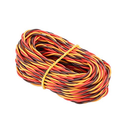 26awg Servo Extension Cable Wire 32 feet 30 Cores Lead 3-pin Line for Futaba JR RC Servo Hobby Model Drones Boats Planes DIY Accessories(E252-1)