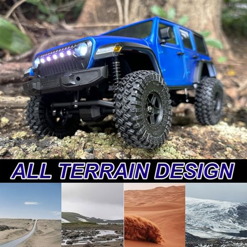 HLSFWDRIVE 1/18 RC Crawler Jeep RC Truck 4x4 Off Road RTR All Terrain | Remote Control Rock Crawler Full Proportional 370 Motor Upgraded Chassis 3 Speed Outdoor Indoor Hobby Model Adult