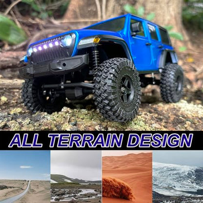 HLSFWDRIVE 1/18 RC Crawler Jeep RC Truck 4x4 Off Road RTR All Terrain | Remote Control Rock Crawler Full Proportional 370 Motor Upgraded Chassis 3 Speed Outdoor Indoor Hobby Model Adult