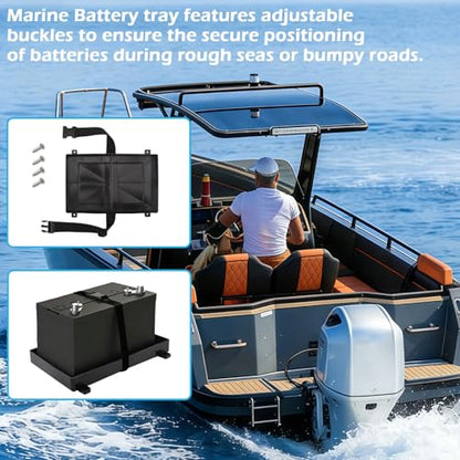 Group 24 Battery Tray for Automotive, Marine, Rv, Boat Battery Tray, Series With Strap Battery Tray for Boat, (24 Series) - size: 24 Series 1Pack