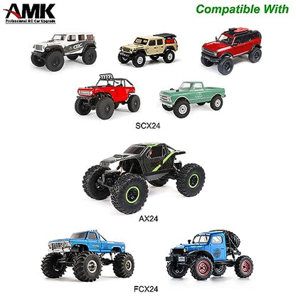 AMK 174g SCX24 Brass Portal Axle Complete with 7mm Hex Wheel Hubs Counterweights Front Rear Set for 1/24 RC Crawler Axial AX24 FCX24 SCX24 Upgrades