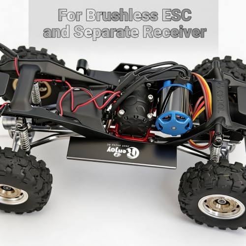 Aluminum Battery & ESC Receiver Trays w/2pcs Black Straps for Axial SCX30 | Battery & ESC Side Plate Mount Set for 1/30 SCX30 RC Crawler Upgrade - color: 2pcs Black Straps