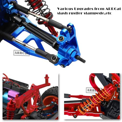 Body Post Extensions,Aluminum Front & Rear Body Mount Post Set for 1/10 Slash 4X4 /Stampede 4X4 VXL,RC Hops Up Upgrades Parts for Stampede 4X4 VXL/Slash 4X4 VXL,Replace 6815R,Navy Blue - color: Red (Front & Rear)