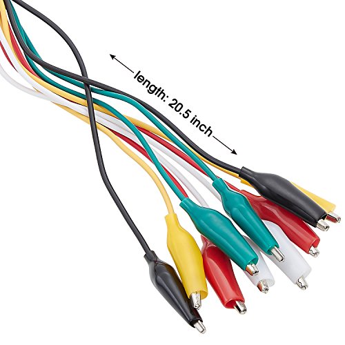 WG-026 10 Pieces and 5 Colors Test Lead Set & Alligator Clips,20.5 inches / 22 AWG Wire (2 Pack) - size: 2 PACK