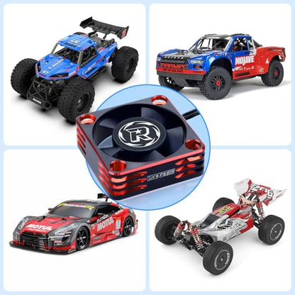 Surpass Hobby RC Cooling Fans 30mm 28000 High RPM RC Motor Fan Only Replacement Fans (Without Motor Heatsink) for 1/8 1/10 1/12 RC Car Truck Buggy Truggy(Black Red) - style: 30mm Black Red