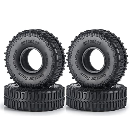 MOHERO 4PCS 1.0" Mud Grappler Rubber Tyre 1.0 Wheel Tires 62 * 22MM for Axial SCX24 90081 AXI00001 002 004 005 006 RC Crawler Car (A Style) - color: C-a Style