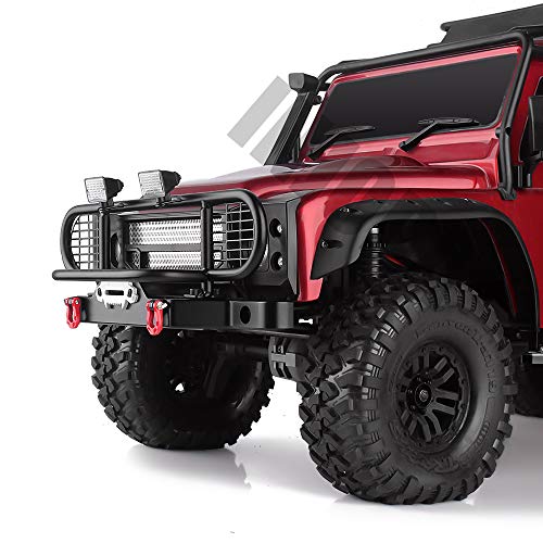 INJORA Metal Front Bumper with Light for 1/10 RC Crawler Car TRX4 TRX-4 (F19)