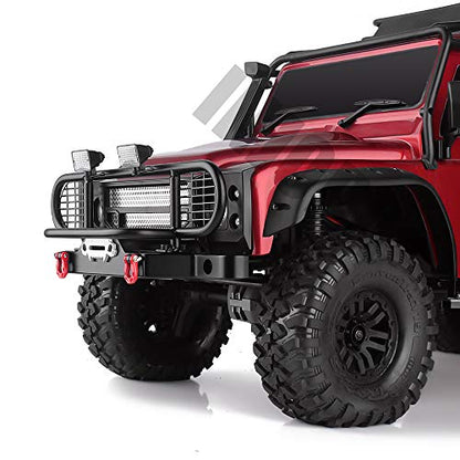 INJORA Metal Front Bumper with Light for 1/10 RC Crawler Car TRX4 TRX-4 (F19)