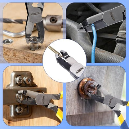 Multi-Function Screw Extractor Pliers, Non-Slip Screw Removal Tool, Extracts Stripped, Rusted Screws, Stripped Screw Remover Tool, Lineman Plier for Quickly Removal of Damaged or Rusted Fasteners