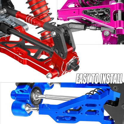 RC Upgrades Part for 1/8 Typhon 6s BLX,1/7 Felony Infraction 6S BLX Limitless,Front Rear Suspension A-Arms,Steering Blocks,Caster Block,Turnbuckles Camber Links w/25T Servo,Pink - color: Pink - (Rc Upgrades)