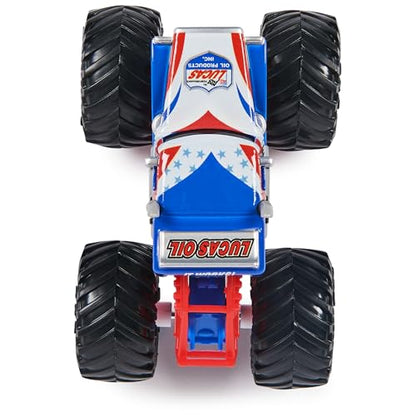 Monster Jam Lucas Stabilizer Monster Truck- New 2024 Monster Truck - 1:64 Scale Die-Cast Vehicle-Chrome Rims and BKT Tread Tires for Use in All Playsets-Mini Collectible for Fans & Birthday Parties