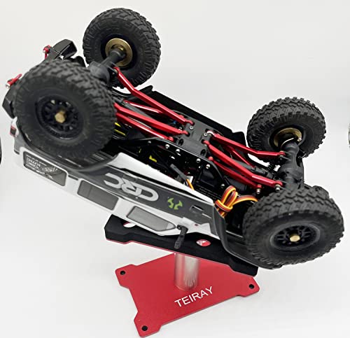 RC Car Work Stand Mat Repair Workstation Aluminum 360 Rotation Height Body Mounts for 1/16 1/18 1/24 SCX24 TRX4M Scale Cars Trucks RC car Display Stand (red) - color: Red