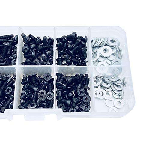 ShareGoo 340PCS Universal Screws Box Repair Accessories Compatible with HSP Redcat Traxxas Arrma HPI 1/8 1/10 RC Car,M3 Flat/Round Head Screws & M3/M4 Flat Washer