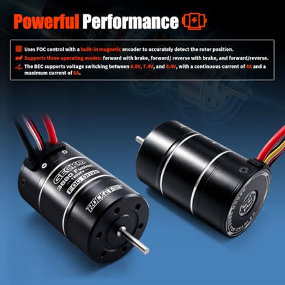 Gecko 3660 1800KV Motor +40A ESC Integrated Motor & ESC with Program Card | 1/10 RC Crawler Car Sensoredbrushless Power System, Internal 4-pole 2-3S LiPo Brushless Motor