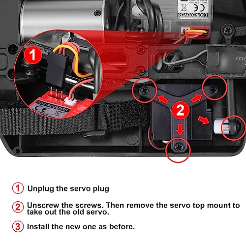 HAIBOXING 1/16TH Scale RC Car Spare Parts 3-Wire Servo for Brushless Version and Servo Saver Assembly Apply to 16890A(M16109 & M16021)