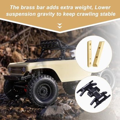 SCX24 Skid Plate and Brass Chassis Weight Bar Upgrades for Axial SCX24 Gladiator Bronco Deadbolt C10 Wrangler