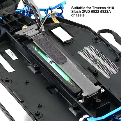 Aluminum Alloy RC Car Battery Plate, Secure Strap Mounting Tray for 1/10 Slash 2WD Chassis, for RC Enthusiasts Racers and Hobbyists