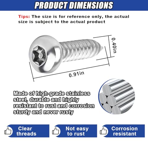 4PCS Stainless Steel License Plate Screws Kit, Anti-Theft Rustproof Tamper Resistant Self-Tapping Bolt, Car Tag Plate Frame Mounting Security Fastener with Cap, Anti-Rattle Pad (Sharp-end) - size: Sharp-end