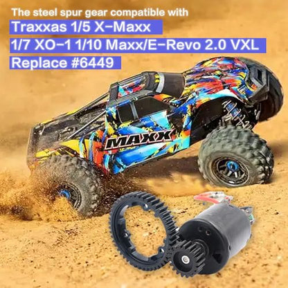 46T Spur Gear 1 Mod and 18T Pinion Gear Fit for Traxxas X Maxx | Hardened Steel Construction,Replace 6447,Compatible with XO 1,Maxx and E Revo 2.0,CNC Precision Machining - size: 46T+18T
