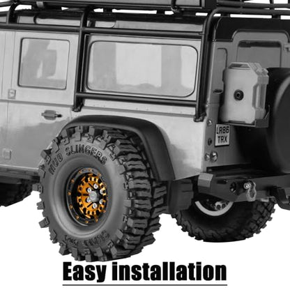 1.0 RC Wheels RC Truck Tires for 1/18 1/24 TRX4M,SCX24,FCX24 RC Crawler,Alloy 1.0‘’ Beadlock RC Truck Tires RC Wheels (4pcs Gold) - color: C-gold