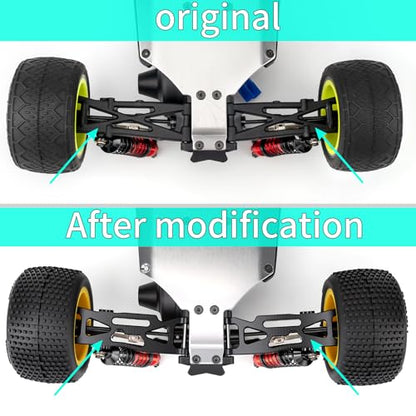RC Car Aluminum Rear Lower Suspension Arms Multiple Hole Design Swing Arms Rear Lower A-Arms Set Compatible with Losi 1/18 Mini-T 2.0 2WD Stadium RC Truck Upgrades | Premium durable aluminum Performance Upgrade Simple Installation High precision CNC machi