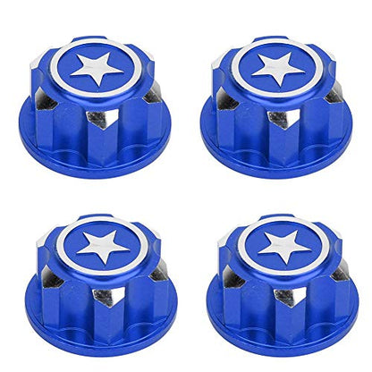 Tbest Hex Wheel Nut, 4Pcs Aluminium Alloy 17mm Hex Wheel Mount Nuts Set Fit for RC Car()