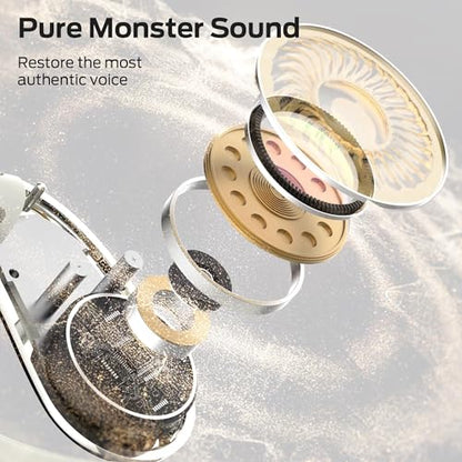 Monster Open Ear AC360, Bluetooth 6.0 Headphones with24H Playtime, IPX5 Waterproof, Touch Control, Wireless Rotary Earphone with Lanyard, Lightweight Comfort Fit for Sports/Running/Gym