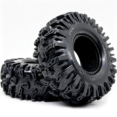 HOBBYSOUL MUDSTOMPER 72mm RC Crawler 1.3 Tires 4-Pack Fits TRX4M SCX24 | soft sticky tire for mud & rock off-road climbing,foam inserts,upgrade for 1/18 TRX4M High Trail & 1/24 micro crawlers