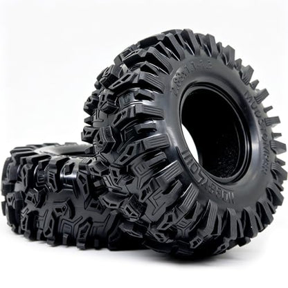 HOBBYSOUL MUDSTOMPER 72mm RC Crawler 1.3 Tires 4-Pack Fits TRX4M SCX24 | soft sticky tire for mud & rock off-road climbing,foam inserts,upgrade for 1/18 TRX4M High Trail & 1/24 micro crawlers
