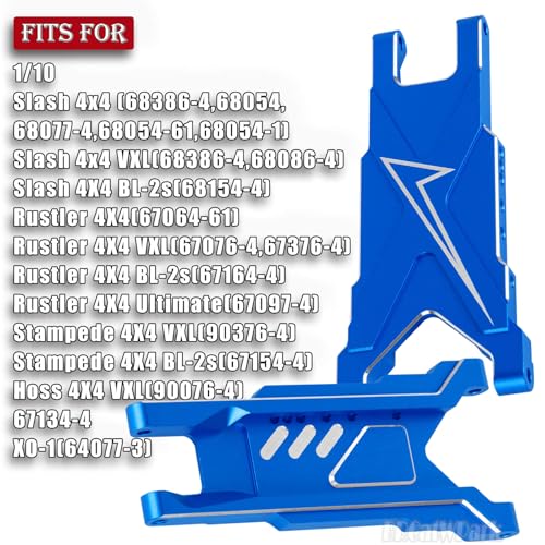 RC Aluminum Suspension A-Arms Upgrades Part for 1/10 Slash Rustler Stampede 4X4 VXL BL-2s,Hoss 4WD VXL,XO-1,Alloy Front Rear RC Suspension Arms Hops up,Navy Blue - color: Navy Blue - (Suspension Arms)