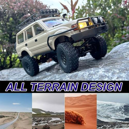 HLSFWDRIVE WPL C54-1 RC Rock Crawler 4x4 RC Truck Off Road RTR | 1/16 Scale RC Crawler All Terrain Proportional Control 260 Motor Upgraded Chassis Counter Rotating Gearbox Adult