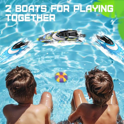 BEZGAR RC Boat, 2 Packs 12 inch Fast Speed RC Boat 30 KPH with A Portable Suitcase for Lakes & Pools & Salt Water, Summer Toys for Adults and Ideal Gifts for Kids Boys Age 6 7 8-12 Years Old - TX2P1