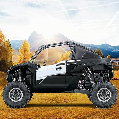 2 Pack UTV Roll Bar Triangle Storage Tool Bags, Double Side Zipper Side by Side Door Bags Roll Bar Gear Bag, Compatible with Kawasaki Teryx KRX 1000 2020-2024 Accessories (Black x2) - color: Black x2