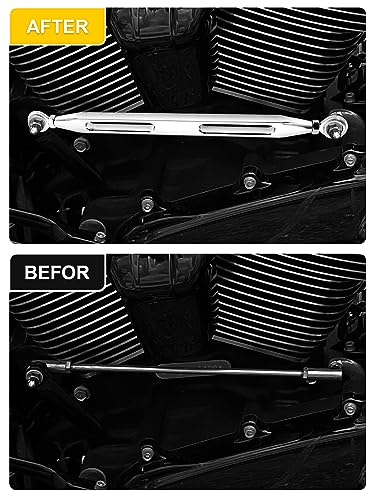 Shift Linkage Chrome Shift Linkage Rod Compatible for Harley Davidson 1986-2024 Softail Dyna Fatboy Street Glide Road Glide Road King Electra Glide, AIL021BLK - color: Chrome 01