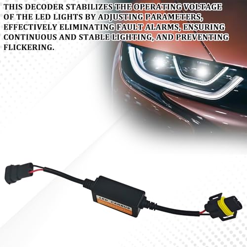 Car CAN Bus Decoder, H11 Load Resistor Turn Signal Harness Adapter, Anti-Flicker Error Decoder Resistor Universal for Tail Light Conversion Kit (H8/H9/H11, 2PCS) - size: H11