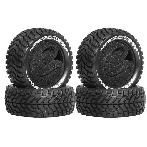 REDSPIDER Aluminum Alloy 1/10 On-Road Rally Wheel Tires 2.95" OD 12mm Hex for 1/10 Tamiya TT01 TT02 XV02 XV01 WLtoys HSP Kyosho WR8 RedCat Sakura HPI (Tire) - color: Tire