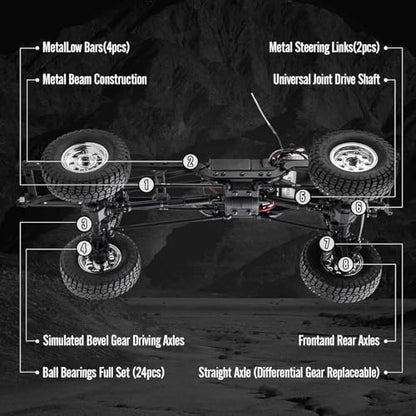 FMS 1/18 FCX18S Chevy K10 S RC Crawler RTR with License Red, RC Pickup Truck 4x4 Chevy Hobby Grade 2-Speed Transmission Monster Truck for Adults with Led Light (red)