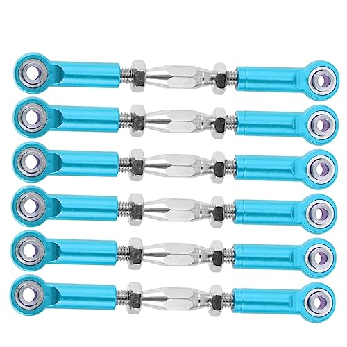6Pcs Aluminum Turnbuckle Rod Linkage for Hsp Racing Hpi Truck Buggy Upgrade Parts Blue Machining Easy Installation - color: Blue