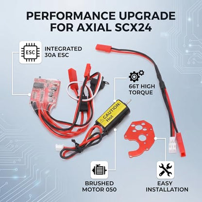 050 66T Brushed Motor 30A ESC Combo for Axial SCX24 RC Cars High Torque Low Noise Upgrade Power System 1 24 Scale Crawler DIY Replacement Parts