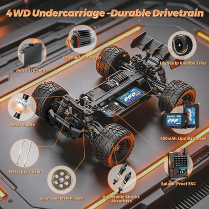 HAIBOXING 1:18 Fast RC Car, Remote Control Truck for Adults&Kids | Hobby RC Cars for Boys. 36KPH High-speed Off-Road RC Electric Vehicle with 2 Rechargeable Batteries 18858E