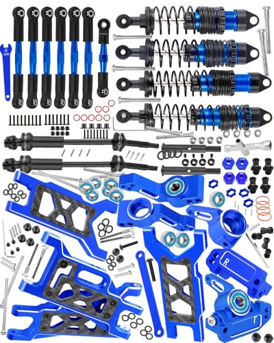 RC for 1/10 Slash 2WD,Slash 2WD VXL Upgrades Parts Shocks&Drive Shaft CVD&Front Rear Suspension A Arms&Caster Block&Steering Blocks&Rear Stub Axle Carriers&Turnbuckles Camber Link,Navy Blue - color: Navy Blue(for 1/10)