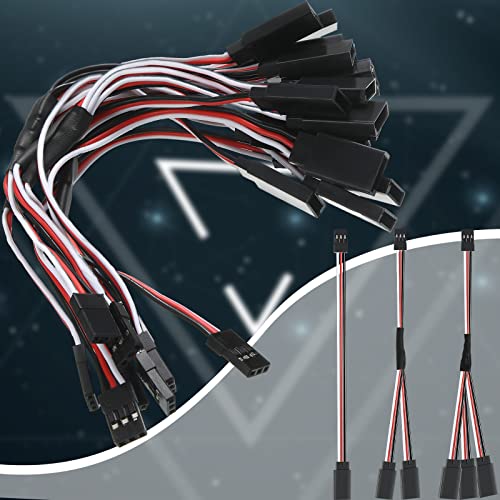Eccliy 9 Pieces Y Connector 3 Pin Plug Splitters Servo Extension Male to Female Servo Extension Cord Wire Cable Compatible with Jst Rc Jr Futaba Rc Car or Airplanes(Mixed Style) - style: Mixed Style